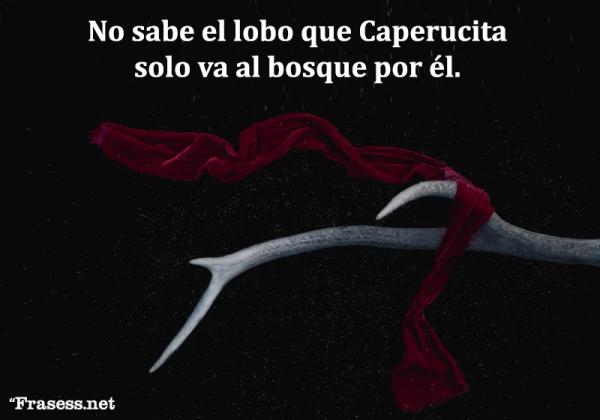 Frases de lobos - No sabe el lobo que Caperucita solo va al bosque por él.