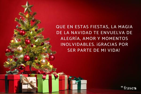 Felicitaciones de Navidad para amigos - Que en estas fiestas, la magia de la Navidad te envuelva de alegría, amor y momentos inolvidables. ¡Gracias por ser parte de mi vida, amigo/a! 