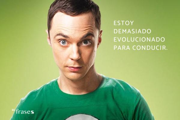 Frases de Sheldon Cooper - Estoy demasiado evolucionado para conducir.