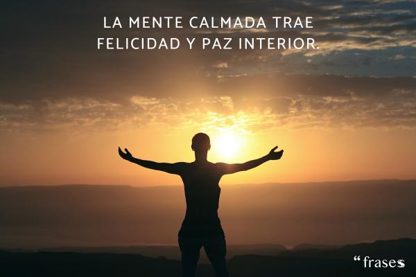 Frases de budismo tibetano - La mente calmada trae felicidad y paz interior.