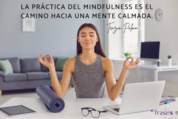 Frases de budismo tibetano - La práctica del mindfulness es el camino hacia una mente calmada.