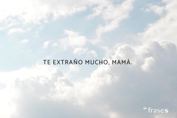 Frases para una madre fallecida - Te extraño mucho, mamá.