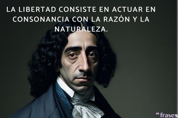 Frases de Baruch Spinoza - La libertad consiste en actuar en consonancia con la razón y la naturaleza.