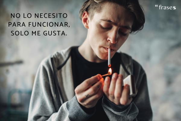 Frases que dicen los adictos - No lo necesito para funcionar, solo me gusta.