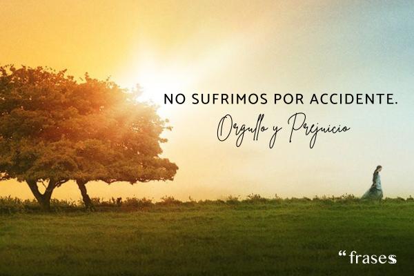 Frases de Orgullo y Prejuicio - No sufrimos por accidente. 