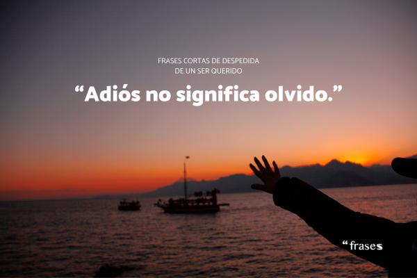 Frases de despedida de un ser querido fallecido - “Adiós no significa olvido.”