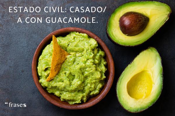 Frases de comida graciosas - Estado civil: casado/a con guacamole.