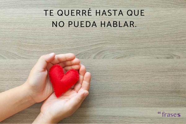 Frases para emocionar a tu novio - Te querré hasta que no pueda hablar.