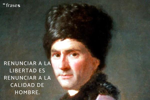Frases de Jean-Jacques Rousseau - Renunciar a la libertad es renunciar a la calidad de hombre.