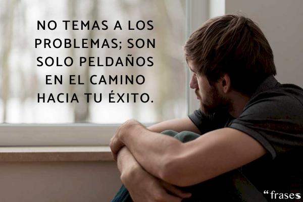 Frases de problemas de la vida - No temas a los problemas; son solo peldaños en el camino hacia tu éxito.