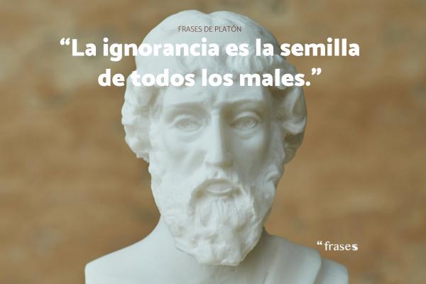 Frases de Platón - La ignorancia es la semilla de todos los males.