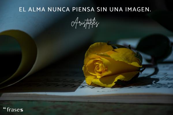 Frases de Alma de Poeta - El alma nunca piensa sin una imagen.