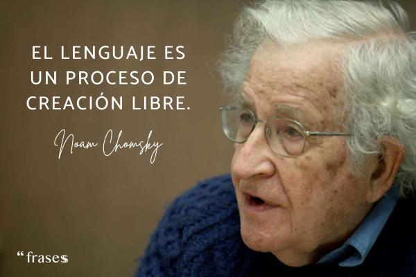 Frases de Noam Chomsky - El lenguaje es un proceso de creación libre.